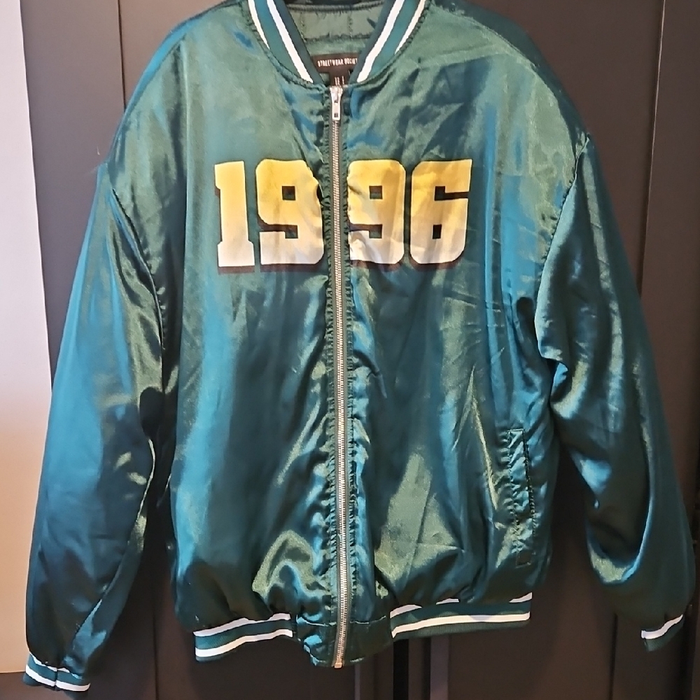 Streetwear Society Teal Satin Jacket